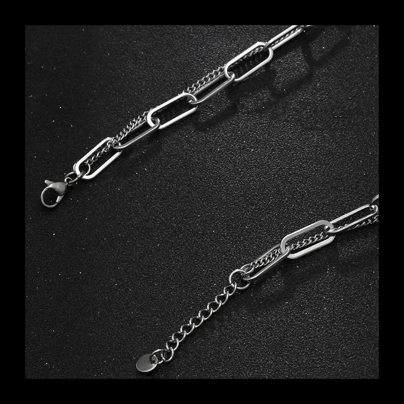 Double Layer Stacked Necklace — Stainless
