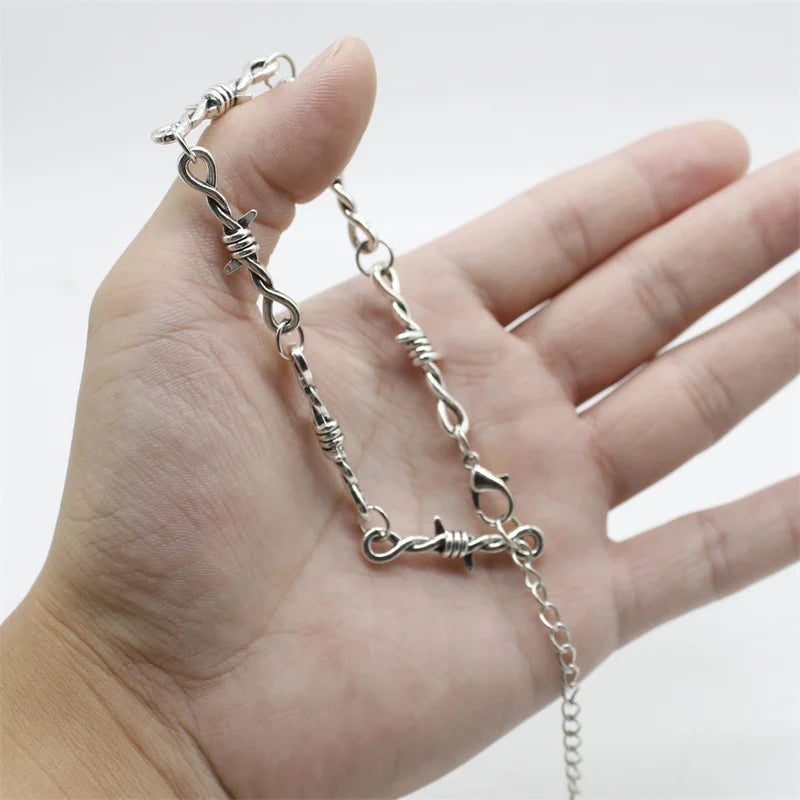 Barbed Wire Little Thorns Choker Bracelet — Gothic Punk, Small