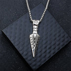 Silver Norse Rune Arrow Pendant Necklace Viking