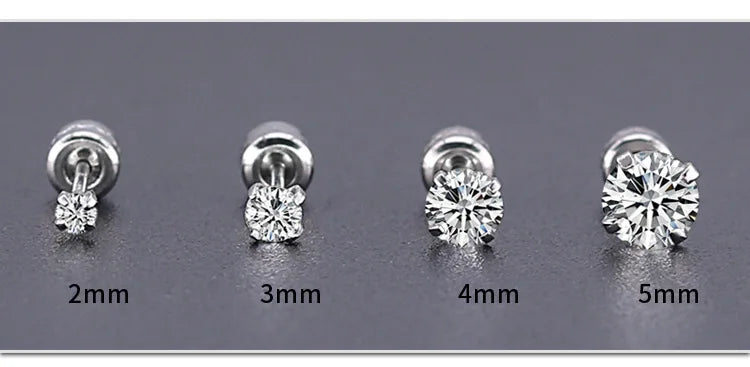 Double Side Zircon Stud Earrings — Stainless Steel