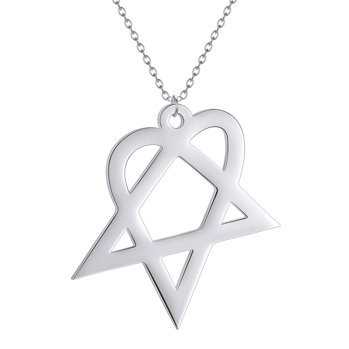 Geometric Triangle Star Necklace — Stainless Steel