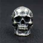 Antique Silver Color Evil Skeleton Skull Ring For Men Chunky Stainless Steel Punk Rock Skeleton Ring Jewelry For Male Wholesale