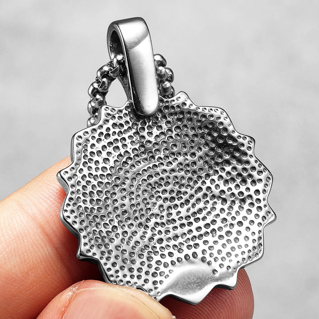 Mandala Flower Pendant — Stainless Steel