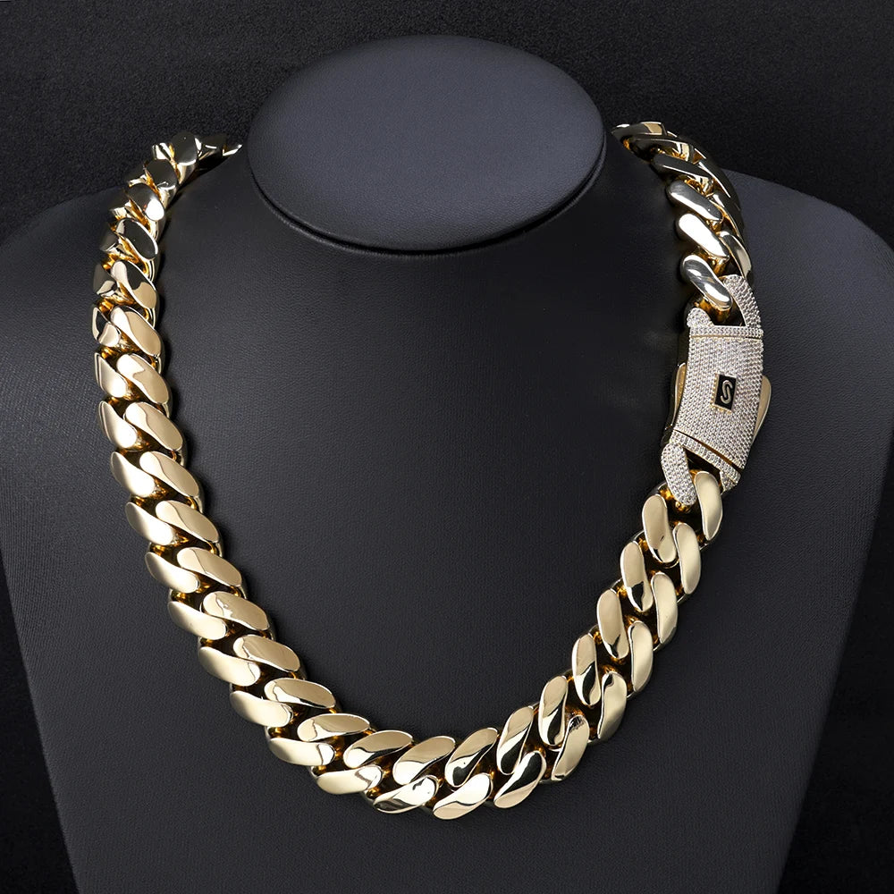 Gold Monaco Chain Necklace 12/15/20MM
