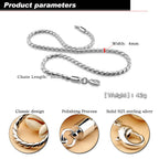 Snake Chain Pendant Necklace — Silver-Tone, 4mm