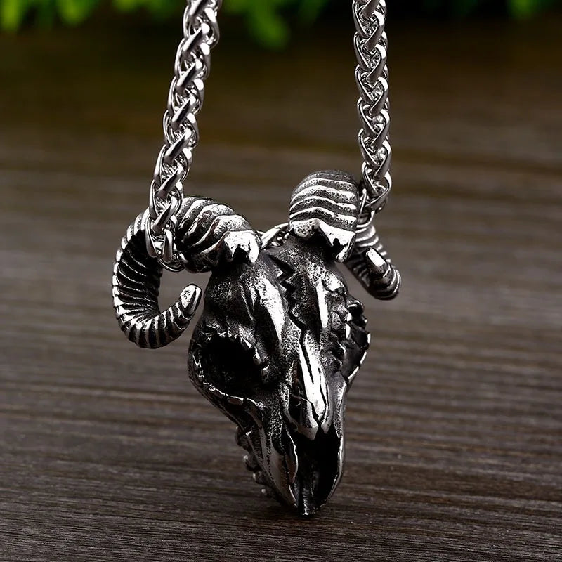 Gothic Satanic Skull Stainless Steel Pendant Necklace