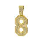 Lucky Number 8 Iced Out Cuban Pendant Necklace 13mm