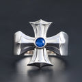 Iced Out Cross Jesus Ring — 925 Silver