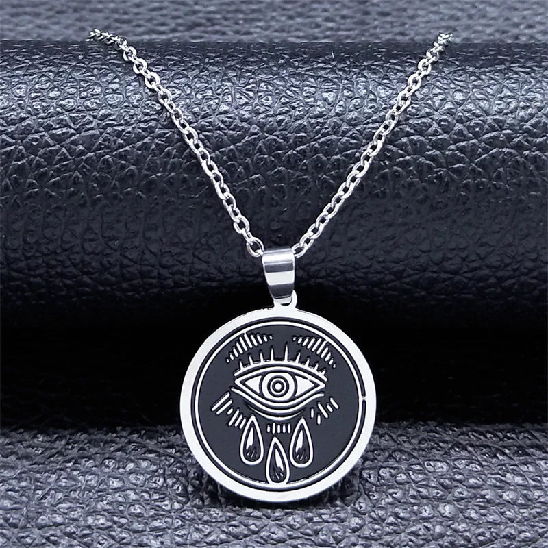 Sigil Lucifer Enamel Pendant Necklace — Stainless Steel