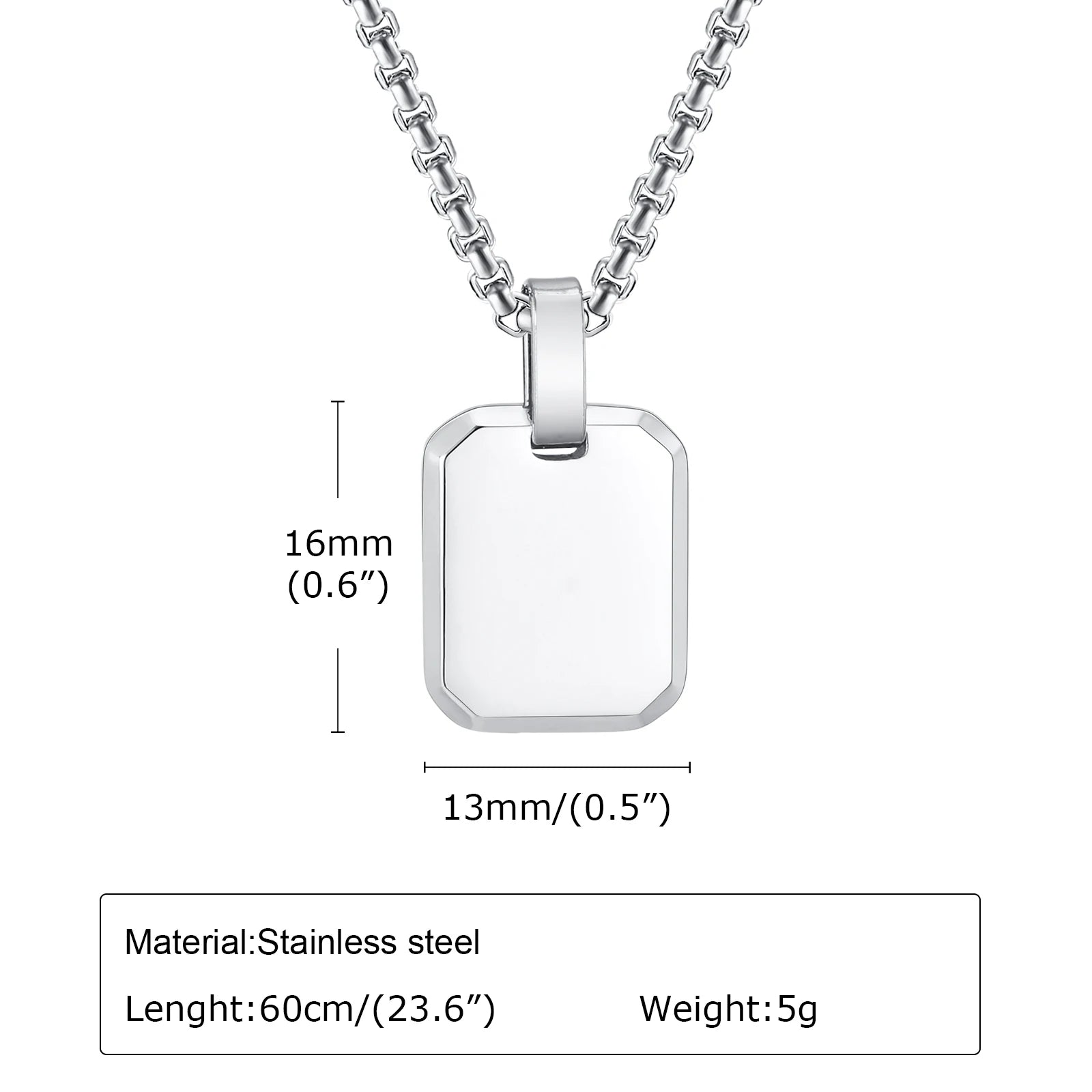 Stylish A-Z 26 Letters Necklace for Men Boys,Waterproof Stainless Steel Square Pendant Necklace,Initals Alphabet Collars Gifts