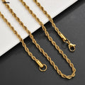 1 piece Gold Black silver Width 2mm/3mm/4mm Rope Chain Necklace/Bracelet For Men Women Man Fashion Chain Necklace