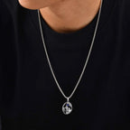 Wolf Head Stone Pendant Necklace — Stainless Steel