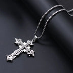 High Quality Cross Titanium Steel Non Fading Necklace Domineering and Trendy Men's hip hop Pendant Chain New Handsome Men Women