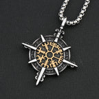 Viking Vegvisir Compass Pendant — Stainless