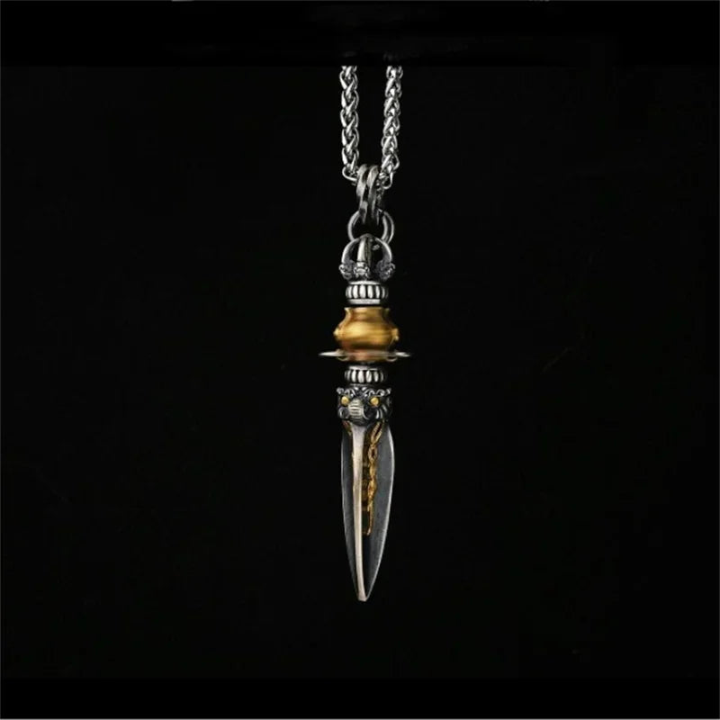 Retro Rotatable Vajvakilaka Pendant For Men Jewelry Lucky Blessing Vajra Male Amulet Necklace Accessories