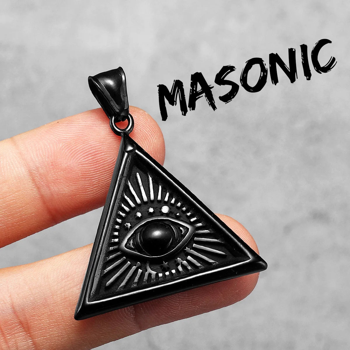 Masonic Eye Pendant Necklace — Stainless Steel