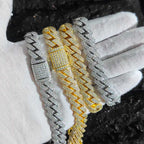 925 Silver Cuban Chain Necklace Iced Out 10-20MM