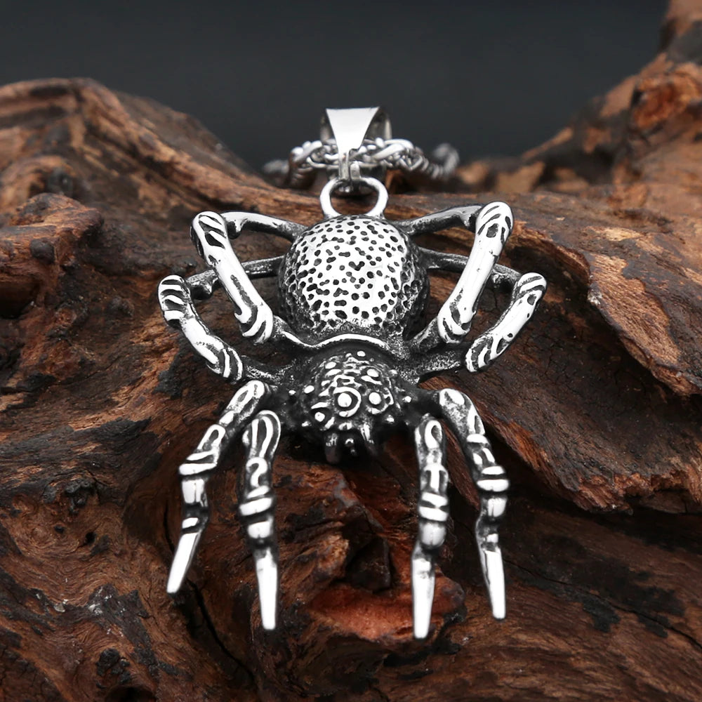 Gothic Spider Pendant — Stainless Steel