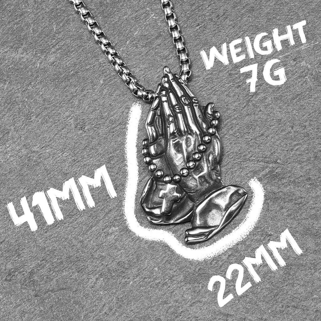 Let Us Pray Pendant — Stainless Steel