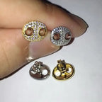 Iced Out Pig Nose Stud Earrings Stainless Steel