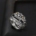 Retro Golden Eye Tang Lion Ring For Men Punk Gothic Open Ring Designer Jewelry Unisex Accessories Cultural Bless Gift