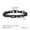 Silver Rectangle Chain Bracelet — Stainless Steel