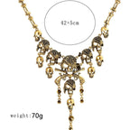 New Model Vintage Pirate Skull Statement Necklace for Women Gothic Punk Skeleton Choker Necklace Collier Femme Bijoux