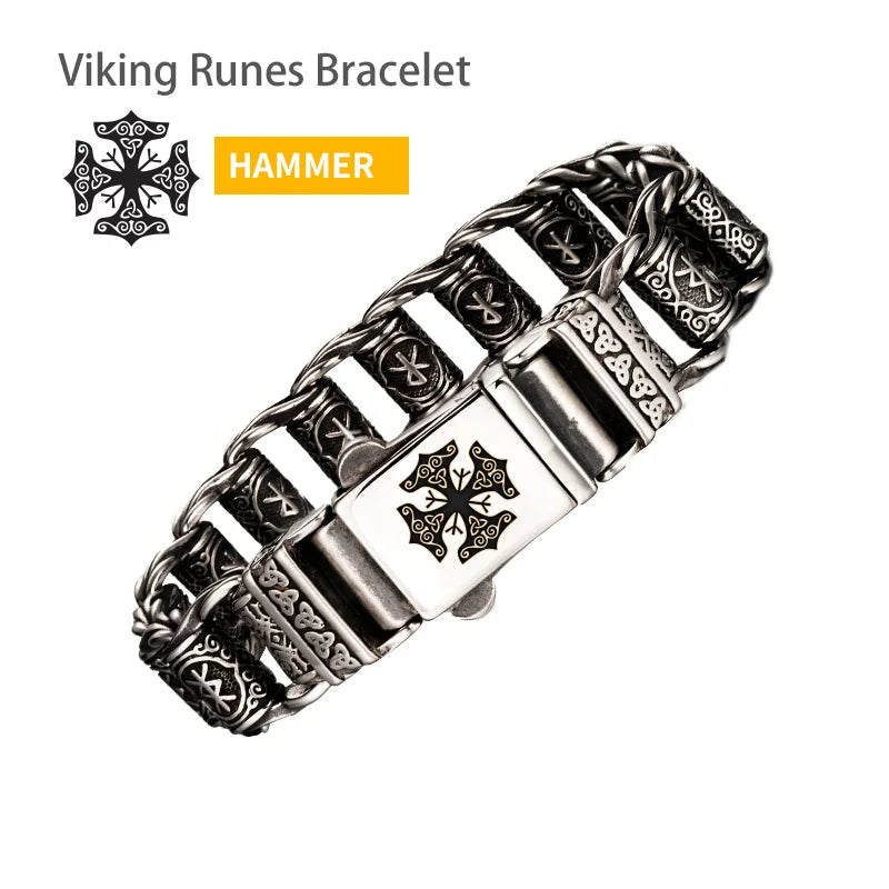 High Quality Viking Bracelet for Men Stainless Steel Hammer Fashion Jewelry