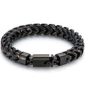 Luxury Gold Color Stainless Steel Bracelet for Men 10MM Square Franco Chain Men's Wrist Bracelets On Hand Jewellery