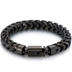 Luxury Gold Color Stainless Steel Bracelet for Men 10MM Square Franco Chain Men's Wrist Bracelets On Hand Jewellery