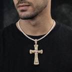 Men Women Hip Hop Large Rhinestone Cross Pendant Necklace With 4mm Tennis Chain Iced Out HipHop Necklaces Jewelry Fashion Gift