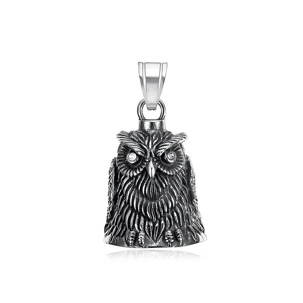 Gothic Lion Head Bell Pendant — Stainless Steel