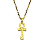 Egyptian Ankh Cross Stainless Steel Pendant Necklace for Women Men Key of Life Symbol Cross Chain Necklaces Amulet