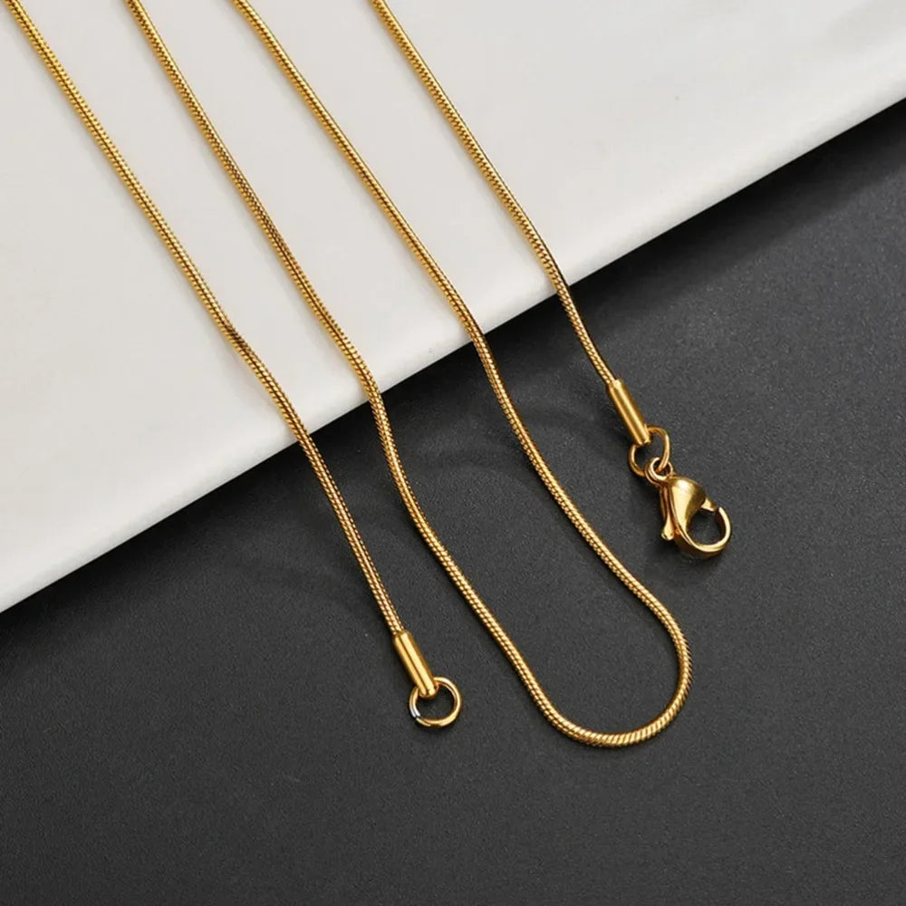 1 Piece Stainless Steel Width 0.9/1.2/1.5mm Snake Chain Necklace for Pendant Necklace Bracelet