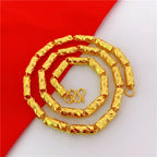 Luxury 9999 24K real gold men's necklace fortune chain domineering sweater chain fashion accessories jewelry