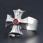 Iced Out Cross Jesus Ring — 925 Silver