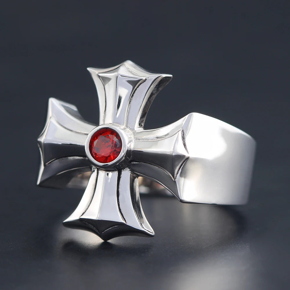 Iced Out Cross Jesus Ring — 925 Silver