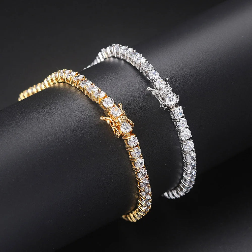 Iced Out Tennis Bracelet — Stainless Steel