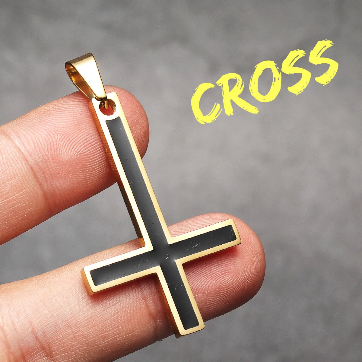Inverted Cross Pendant — Stainless Steel
