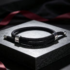Adjustable Woven Cord Bracelet — Stainless Steel Sliding Clasp