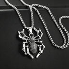 Stainless Steel Vintage Spider Pendant Necklace