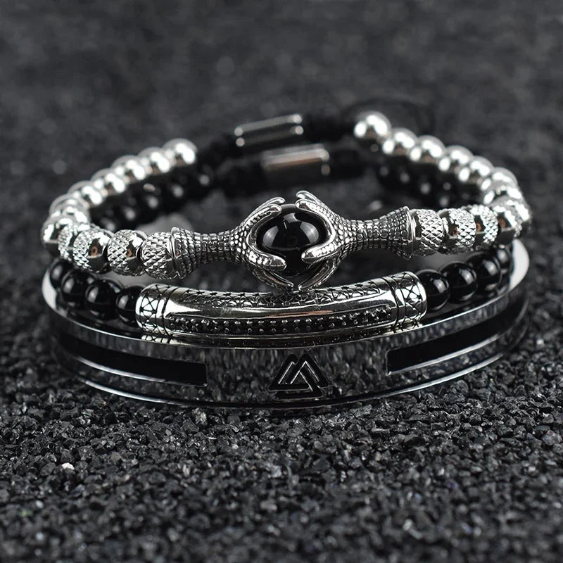 3-Piece Arrow Cuff Bracelet Set — Stainless Steel