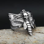 Butterfly Skull Steel Ring Gothic Punk Motorcycle