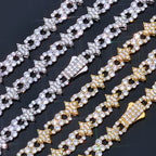Iced Out Star Chain Necklace Four-Pointed Zircon