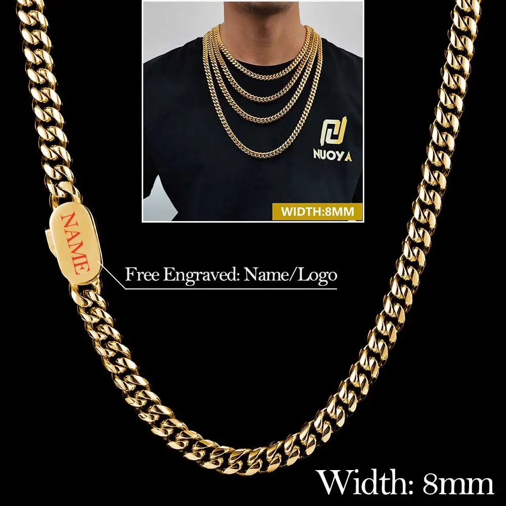 Stainless Steel Cuban Chain Necklace Miami