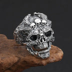 Skull Steel Ring Retro Three Mouth Street