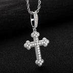 Iced Out Cross Pendant — 925 Silver