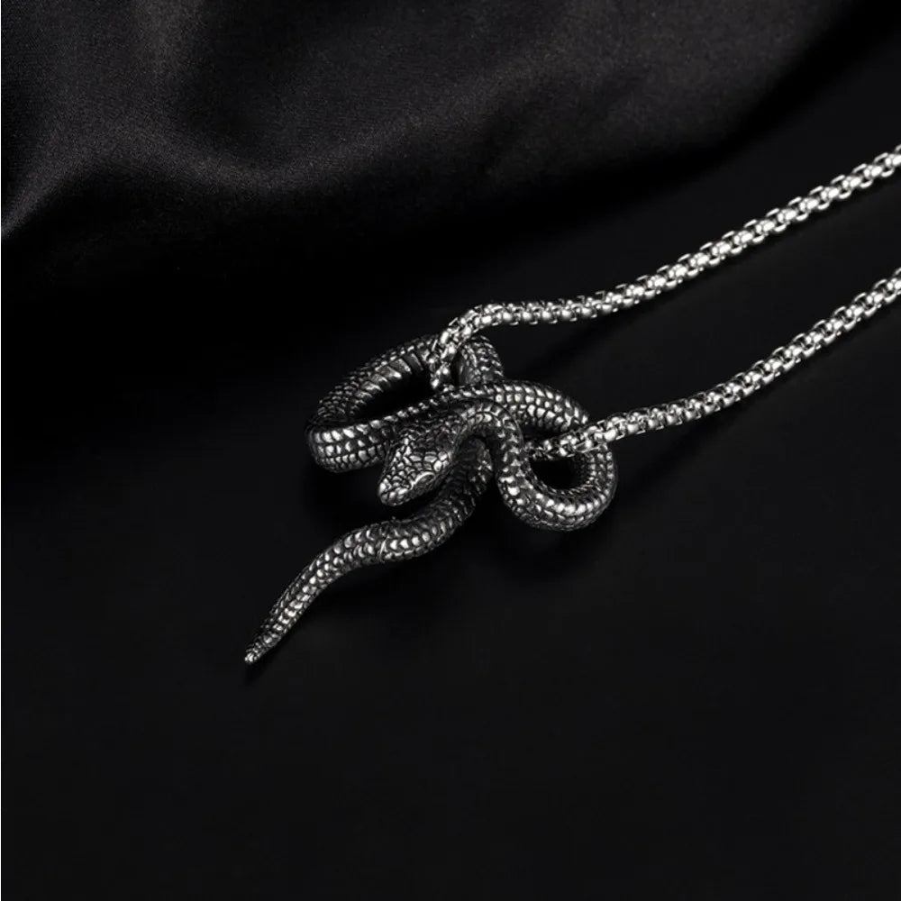 Snake Stainless Steel Pendant Necklace