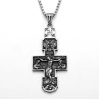 Retro Jesus Cross Pendant — Stainless Steel