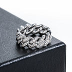 Iced Out Cuban Ring — 925 Silver